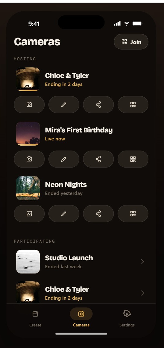 Cameras list